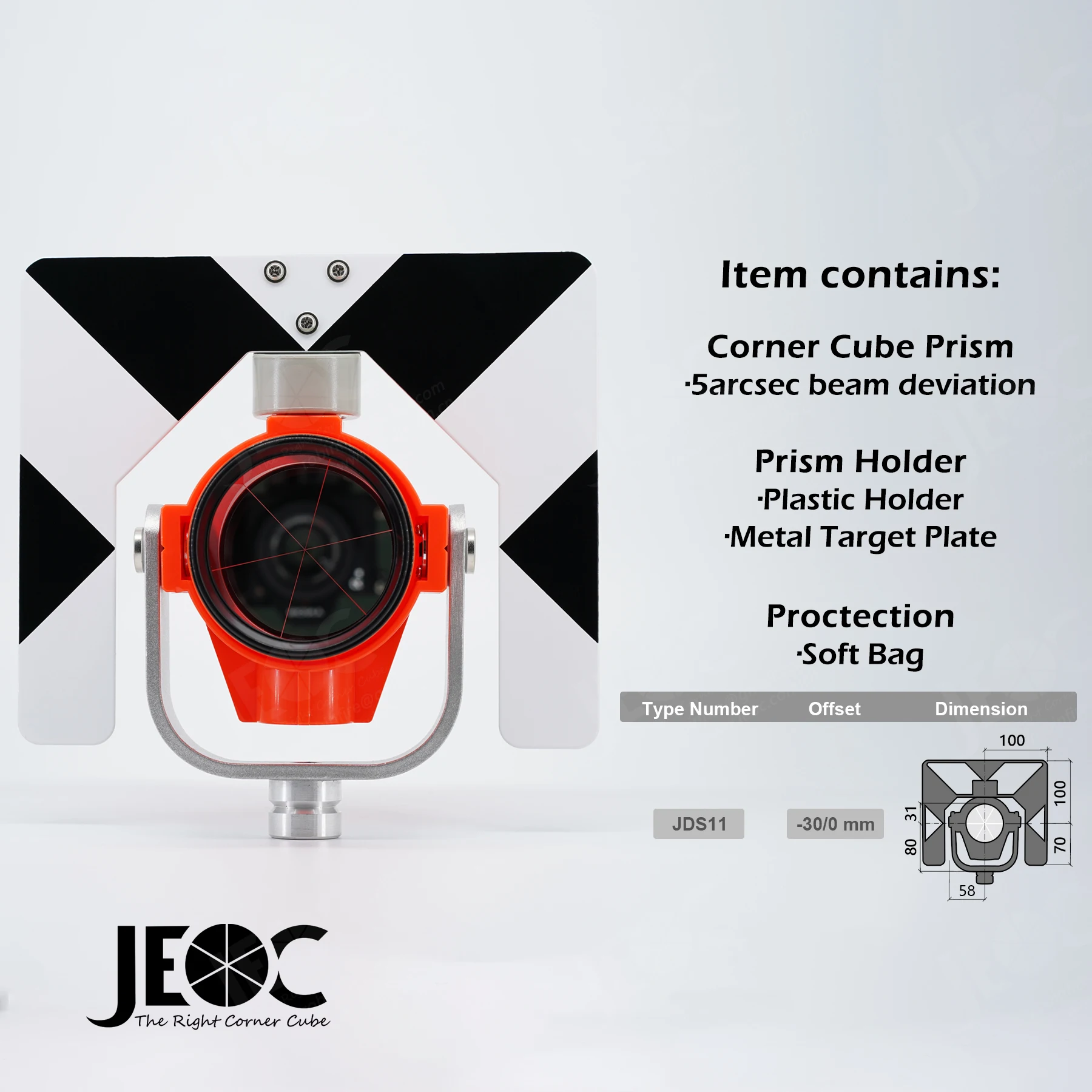 JEOC Reflective Prism, Surveying Reflector for Japanese Total Station System,Land Surveying Equipment