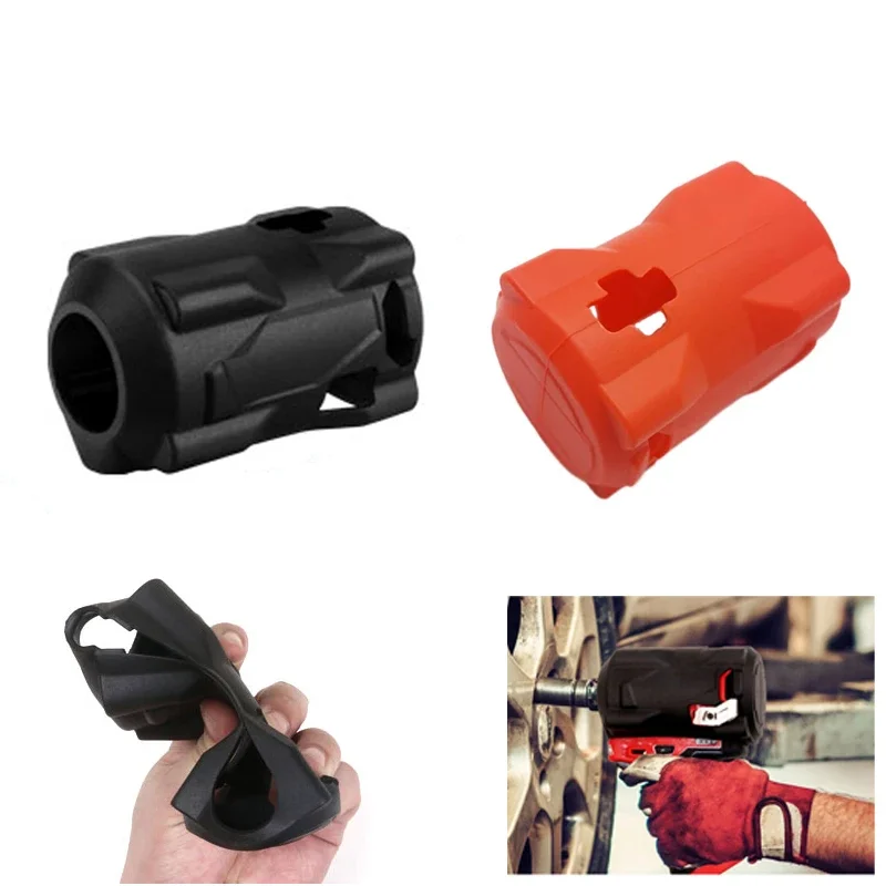 Impact Driver Protective Boot Rubber Red/Black For Tool Boot for MILWAUKEE M-12 F-UEL Stubby Impact WrenchesTool Protective Boot