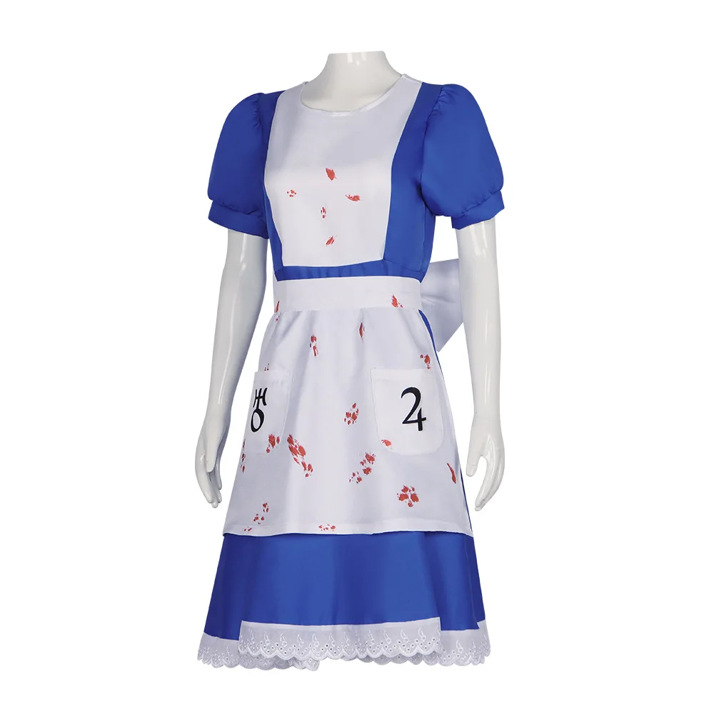 Game Alice Madness Returns Cosplay Costume Maid Dress Apron Bow Role Play Uniform Accessories Halloween Christmas Carnival Suit