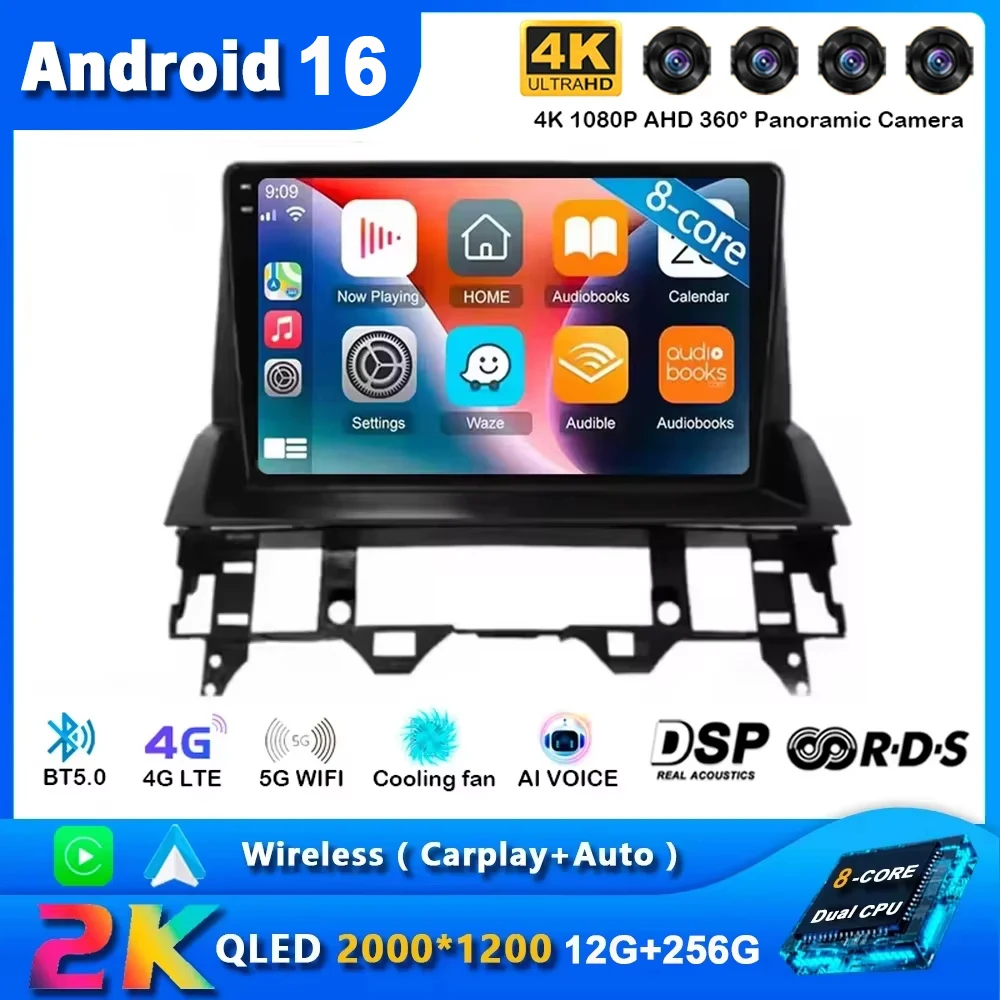 Android 16 Car Stereo Multimedia For Mazda 6 2002 2003 2004 2005 2006 2007 2008 DSP WIFI Autoradio Radio Carplay No 2 Din DVD