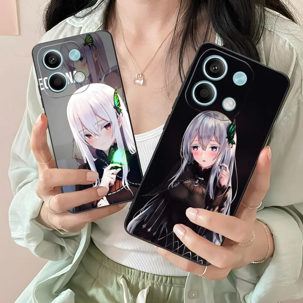 ReZero Echidna Mobile Phone Case for Xiaomi Redmi 14 13 12 A5 3 2 1 C Plus 4G 5G Colour Printing Cover Pretty Luxury Cellphones