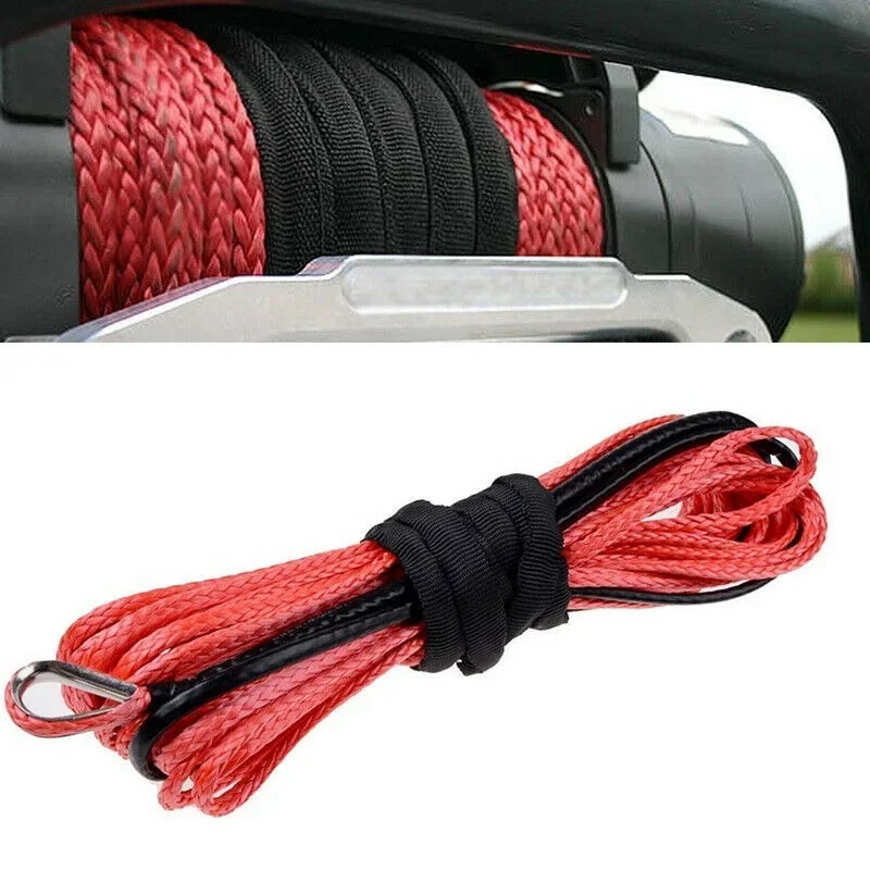 1/4'' x 50' Synthetic Winch Rope Cable Line for ATV UTV Off-road 5000-5700lbs