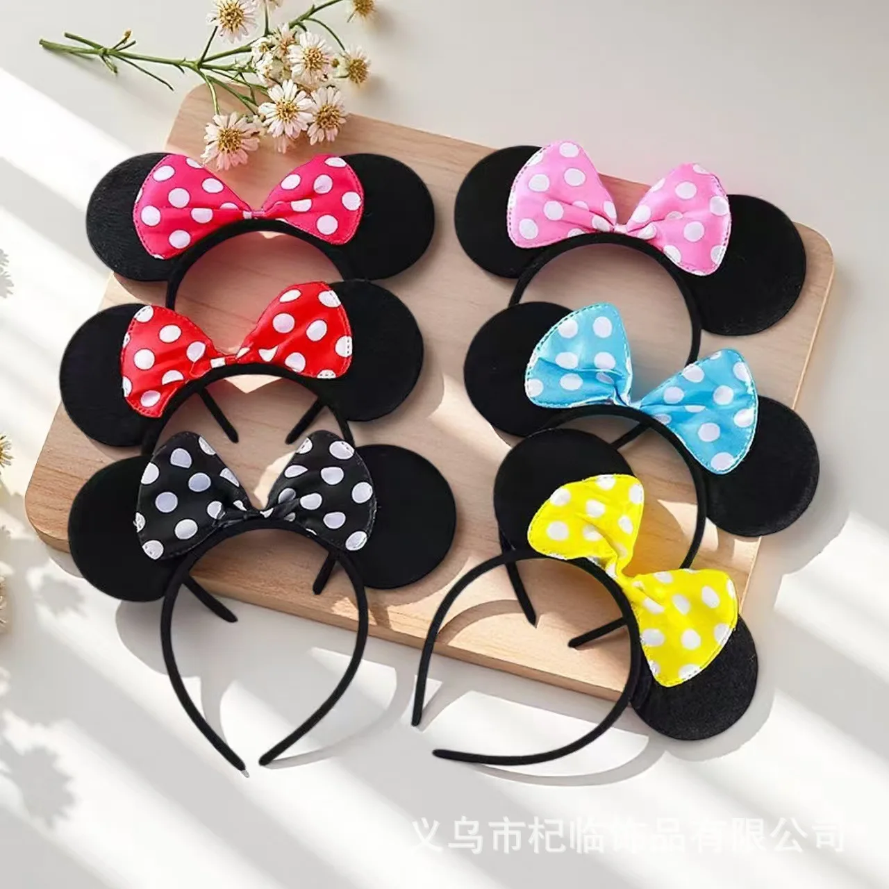 Mickey polka dot bow headband cute cartoon Minnie headband children's holiday performance Mickey Mouse costume headwear
