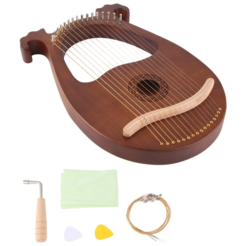 Lyre Harp,16 String Mahogany String Instrument With Tuning Wrench And Spare Strings For Music Lovers Beginners,Etc