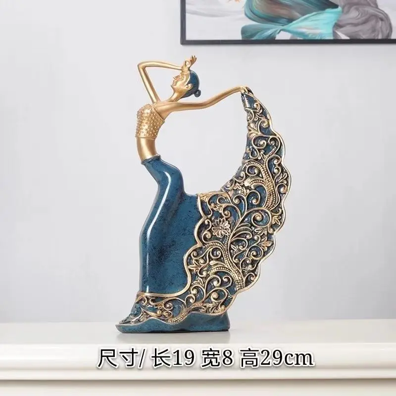 

Decoration Ornament modern creative Home Furnishing crafts classical art peacock dance woman dancing girl sculpture statue decor