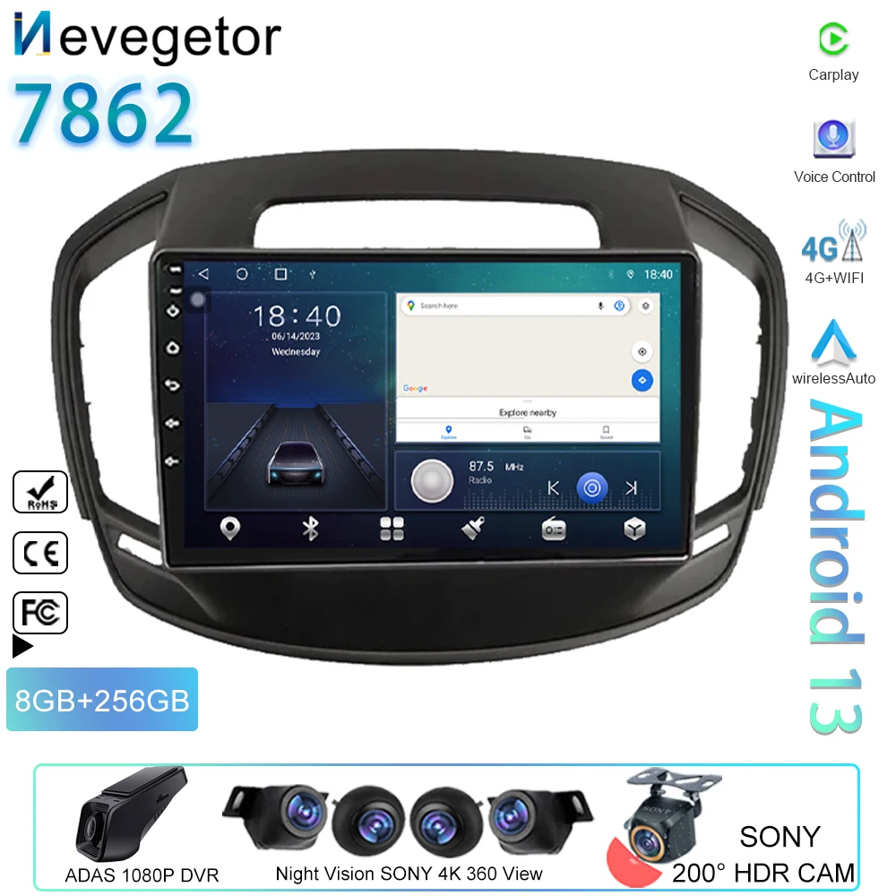 Android Car Radio For Buick Regal For Opel Insignia 2014-2016 GPS Navigation Stereo Head Unit Multimedia Player WIFI No 2din DVD