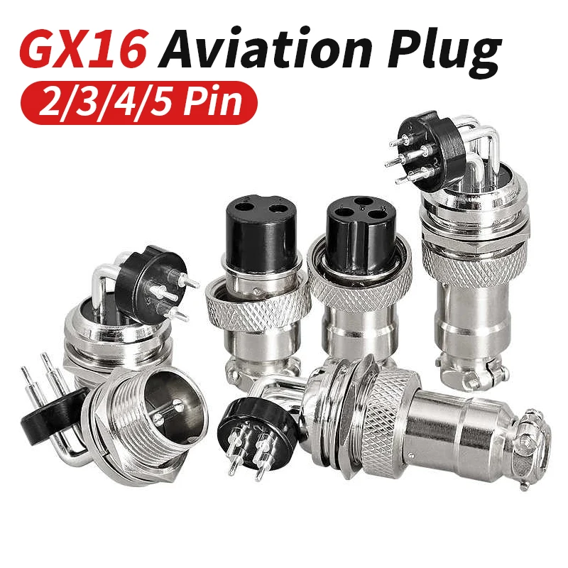 

16M Connector PCB Board Solder GX16 2 3 4 5 6 7 8 9 10 12 Pin Bent Pin Aviation Plug Socket Male Female GX16 Joint Adapter