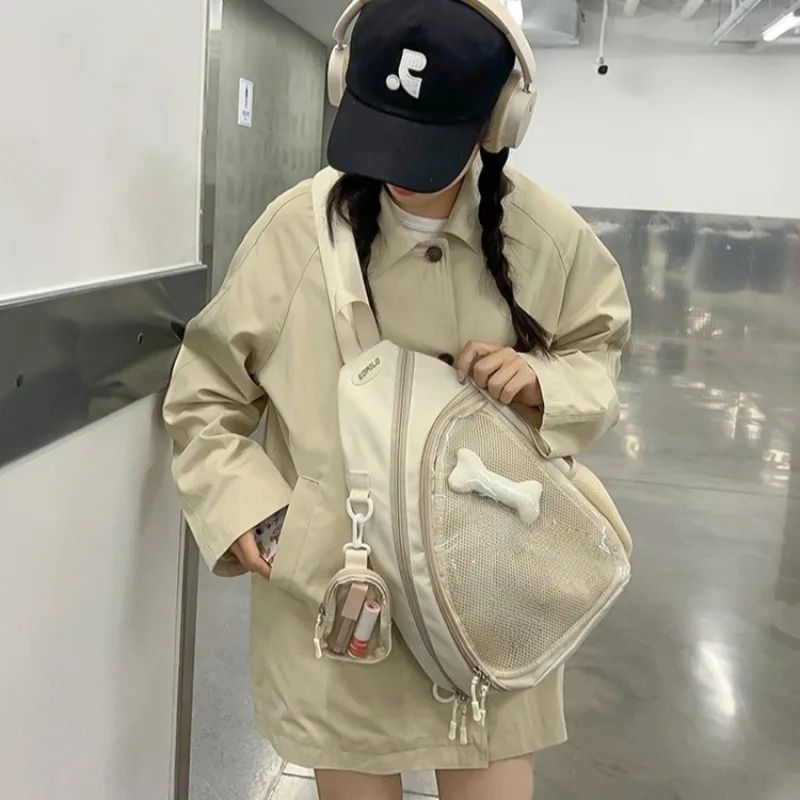 

Повседневная дорожная прозрачная сумка на молнии, винтажная женская универсальная простая сумка Ita, Y2K, модные сумки через плечо для девочек, сумки