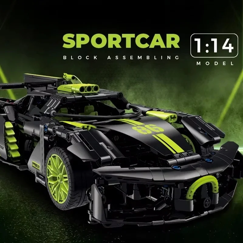 

Конструктор GULY 1:14 «Креативный гоночный автомобиль»: модель спортивного суперкара MOC Technology City из кирпичиков для мальчиков и взрослых, отличный подарок