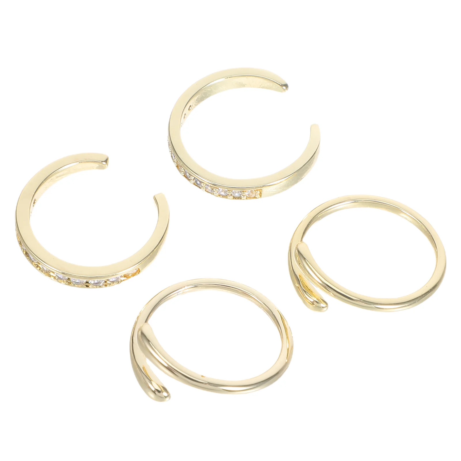 4 Buah Cincin Jari Kaki Terbuka yang Dapat Disesuaikan untuk Wanita Perhiasan Kaki Pantai yang Dipoles Set Cincin Jari Kaki Musim Panas Boho Nyaman Ringan
