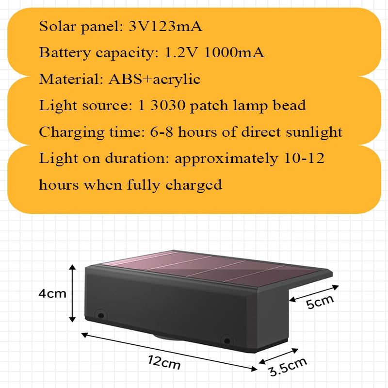 Solar Wall Washing Lamp Waterproof Outdoor LED Wall Light Courtyard Lamp Decorative Balcony Garden