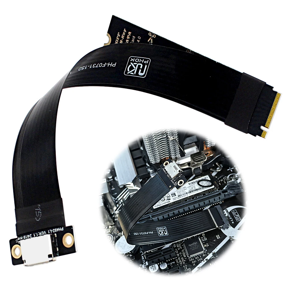 

M.2 NVMe To Oculink Female Adapter Cable Laptop Graphics Card Extension Cable for Stable Transmission in Gaming PC