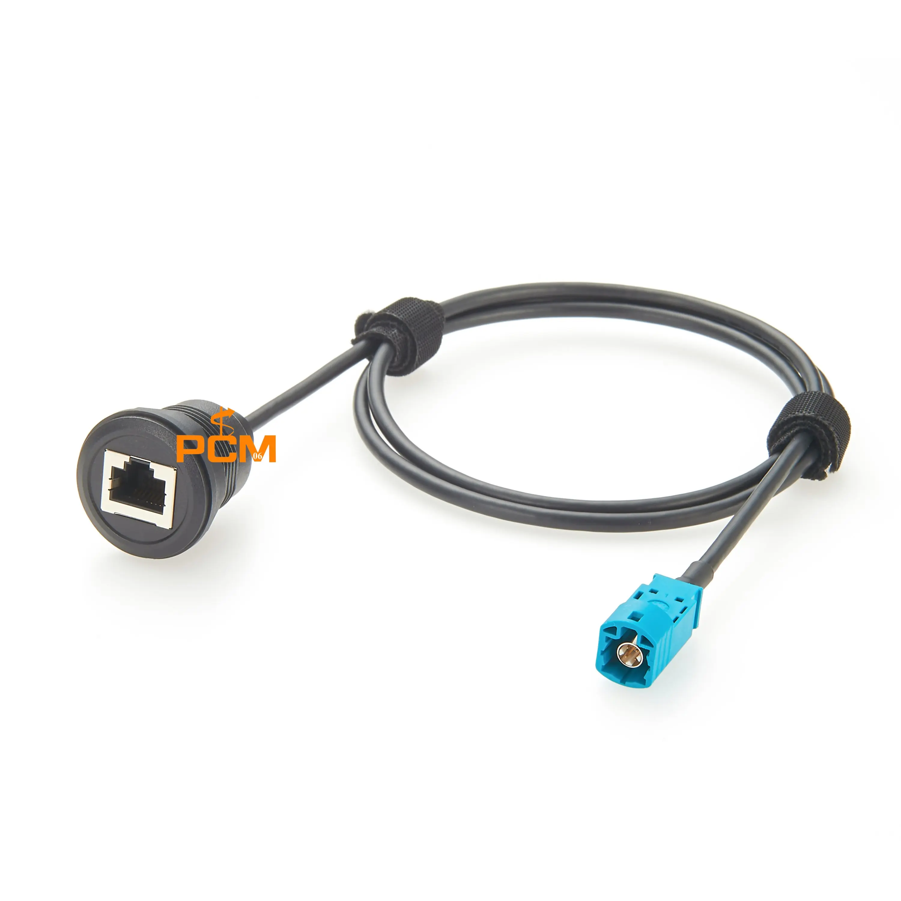 HSD 4P Z Kode Steker Jantan Ke RJ45 Jack Betina Dudukan Panel Bulat CAT5E Kabel Jaringan Ethernet Terlindung untuk Infotainment Otomotif