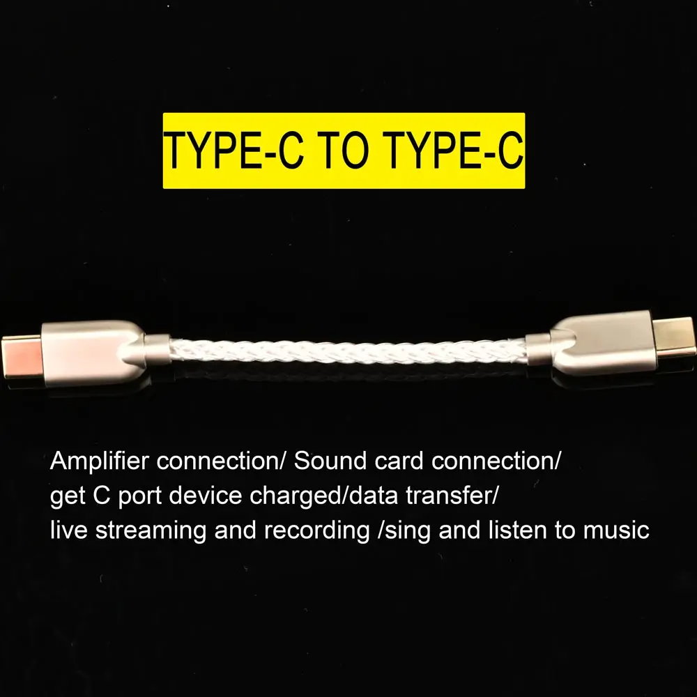 Tiandirenhe T5 8 shares silver plated cable multi-function adapter cable Lightning Android TYPEC computer OTG cable