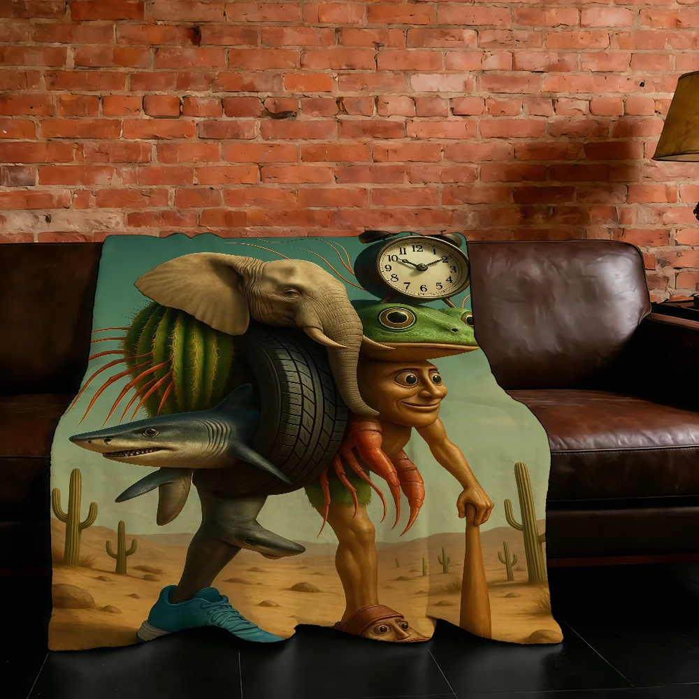 

Супертеплое плюшевое одеяло-плед с мемами для детей и взрослых, для дома, дивана, спальни, итальянский стиль, подарок