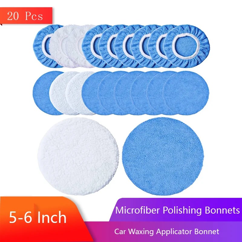 5-6 inch Car Waxing Applicator Bonnet 20 Pcs for Polishing Car Details Suitable for Any Items Vans Glass Stones Ceramics