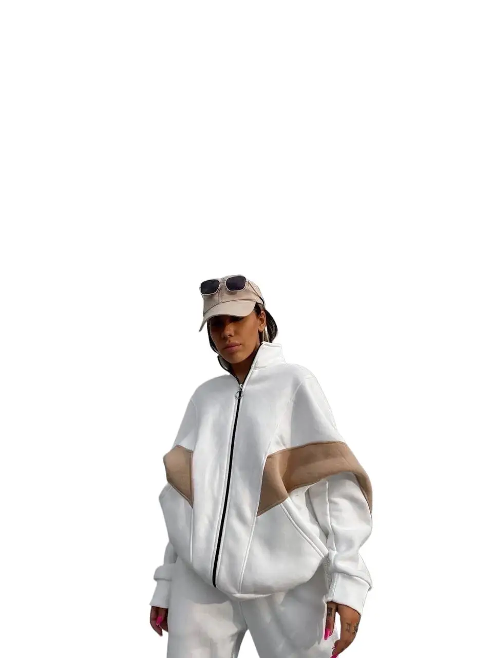 

2025 New Fashion Printed Zipper Jacket + Wide-leg Pants Two-piece Sets Women's Winter Casual Loose Top Trousers Suit For Women