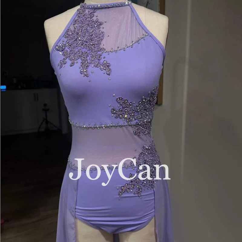 

JoyCan Lyrical Dance Dress Purple Jazz Dance Costume Pole Dancing Clothes Girl Performance Training