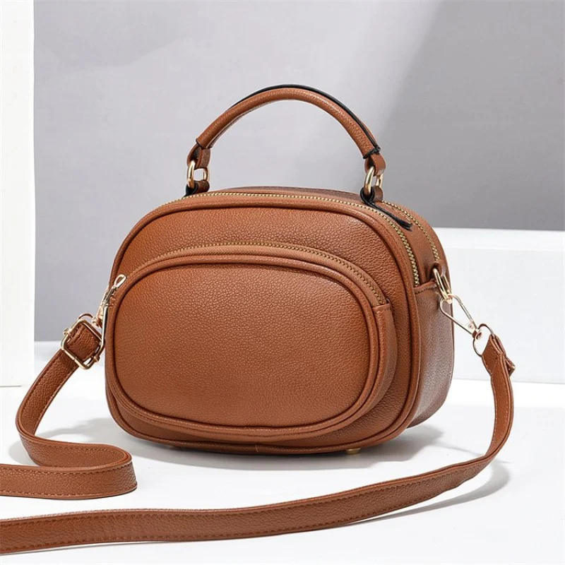 

Ladies Crossbody-Bag Made Of Glen-Printed Leather Featuring Trendy High-End Commuter Spacious Soft Daily Modern Style​