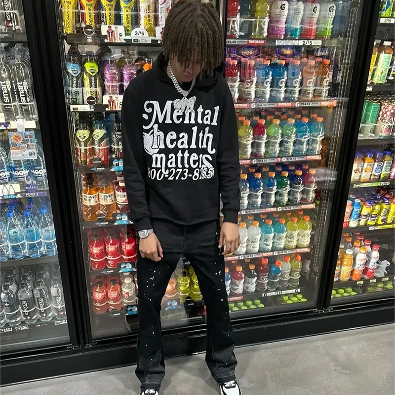 

Street Hip Hop Hooded Pullover Coat Unisex Y2K Europe America Autumn/Winter Men Clothing Letter Letter Printing Casual Hoodie