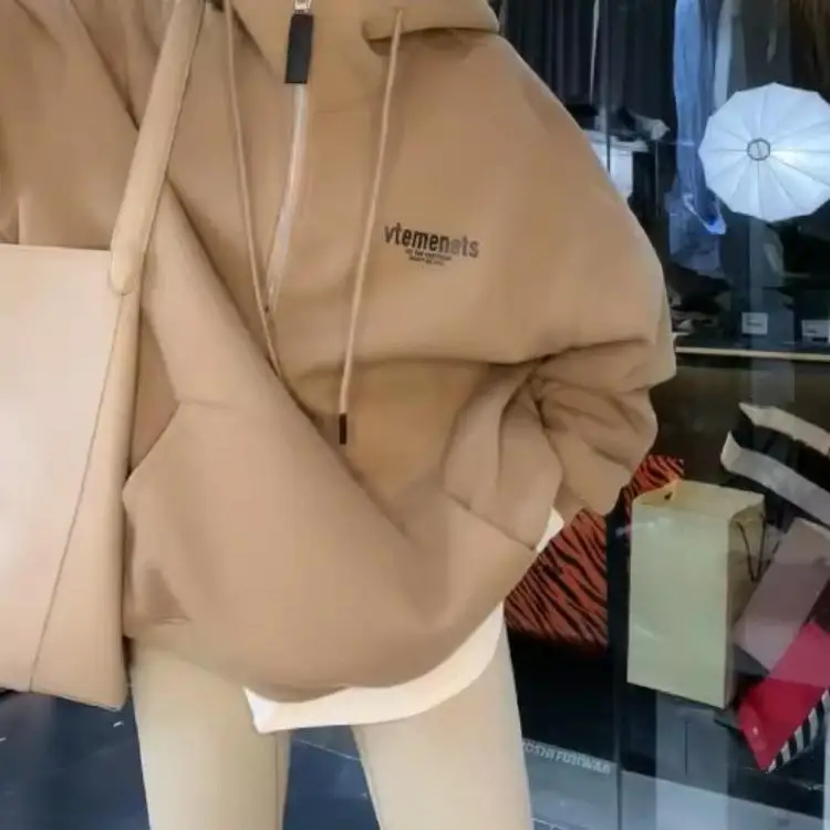 プラスサイズ 300 Pou Faionable レディース プリント Fce パーカー 秋冬 f ジッパー ジャケット 韓国 Sle ルーズフィット コート