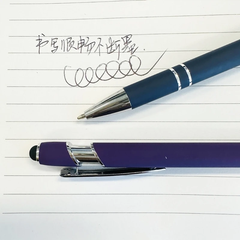 Metal Ballpoint Pen with Touching Screen Pen Tip 1.0mm Write Smoohtly，20Pcs Retractable Metal Ballpoint Pen Multifunction