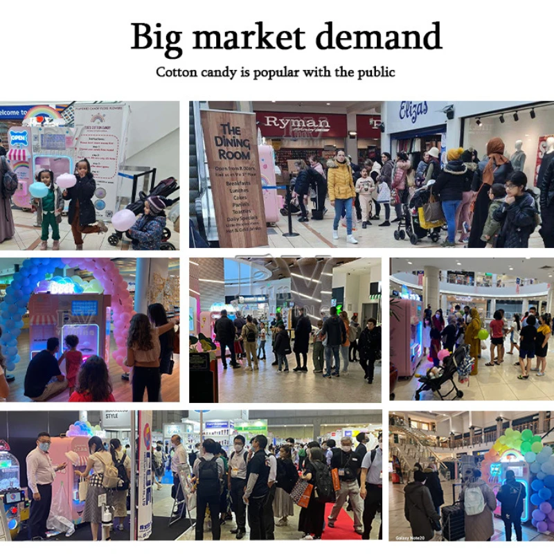 Commercial Fast Food Electric Kids Fairy Floss Cotton Candy Maker Floss Sweet Vending Machine
