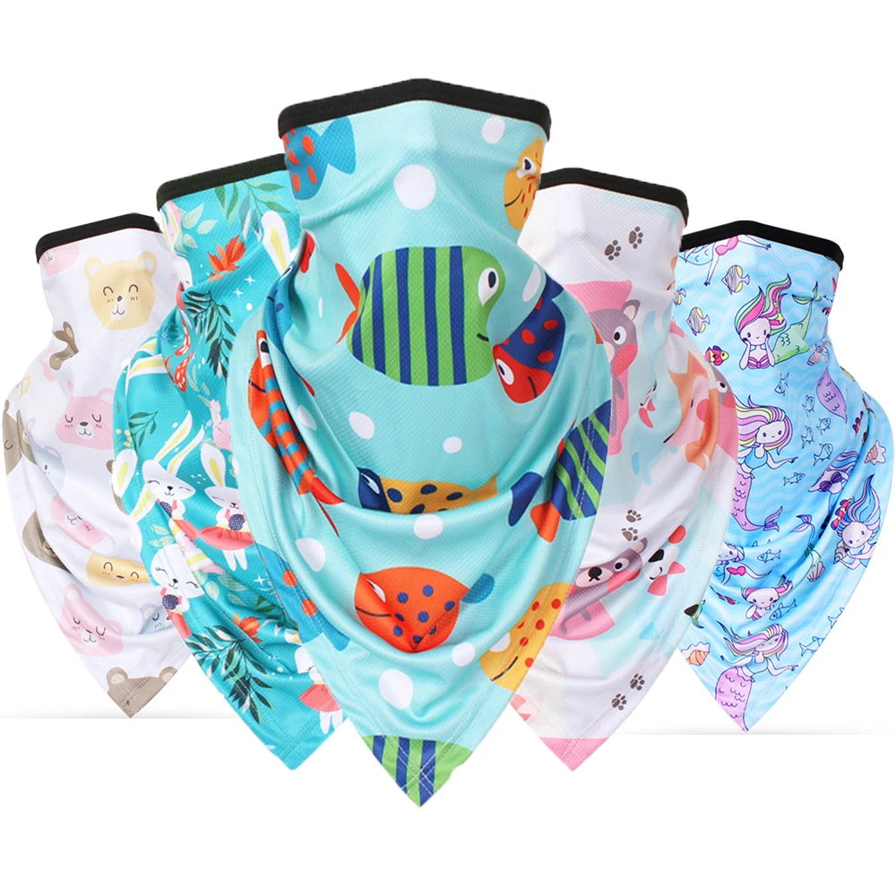 Triangular binder Cartoon Print  Outdoor face shield,Motorcycle Scarf bandage, Cycling Neck Shield, Multifunctional Bandana Veil