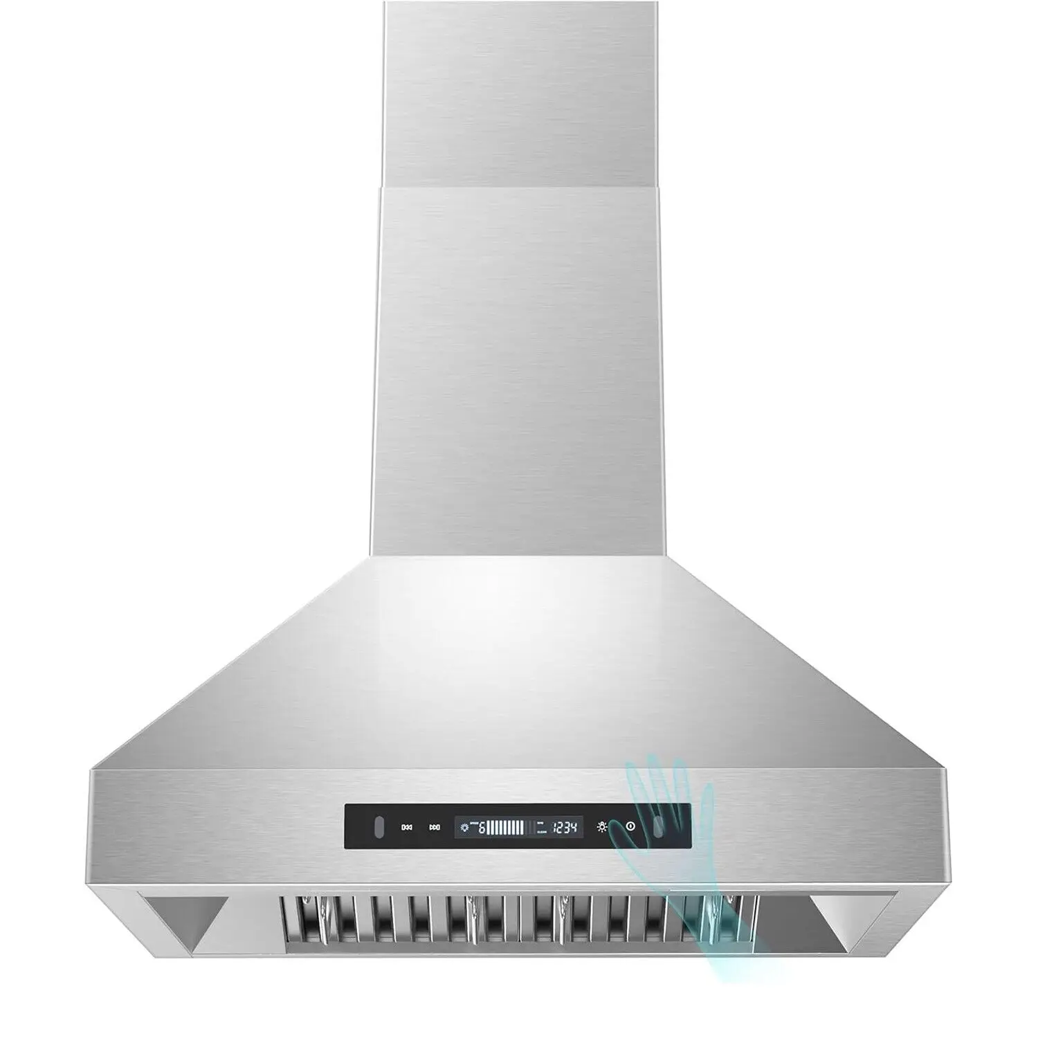 Tieasy 900CFM 30 pollici montaggio a parete in acciaio inox ventola a 3 velocità Touch Screen LED Light Range Hood USGD2875