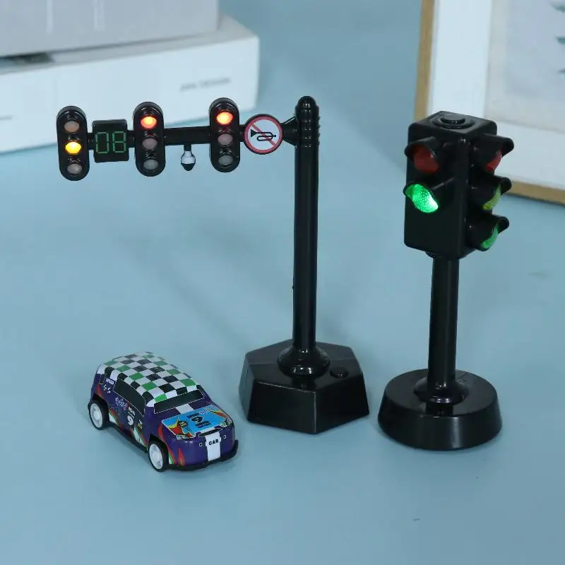 1 مجموعة أضواء التوقف نموذج الأطفال الصغار تعليم السلامة إشارة المرور ألعاب ألغاز الملحقات المشهد علامة طريق مع الضوء والصوت #5