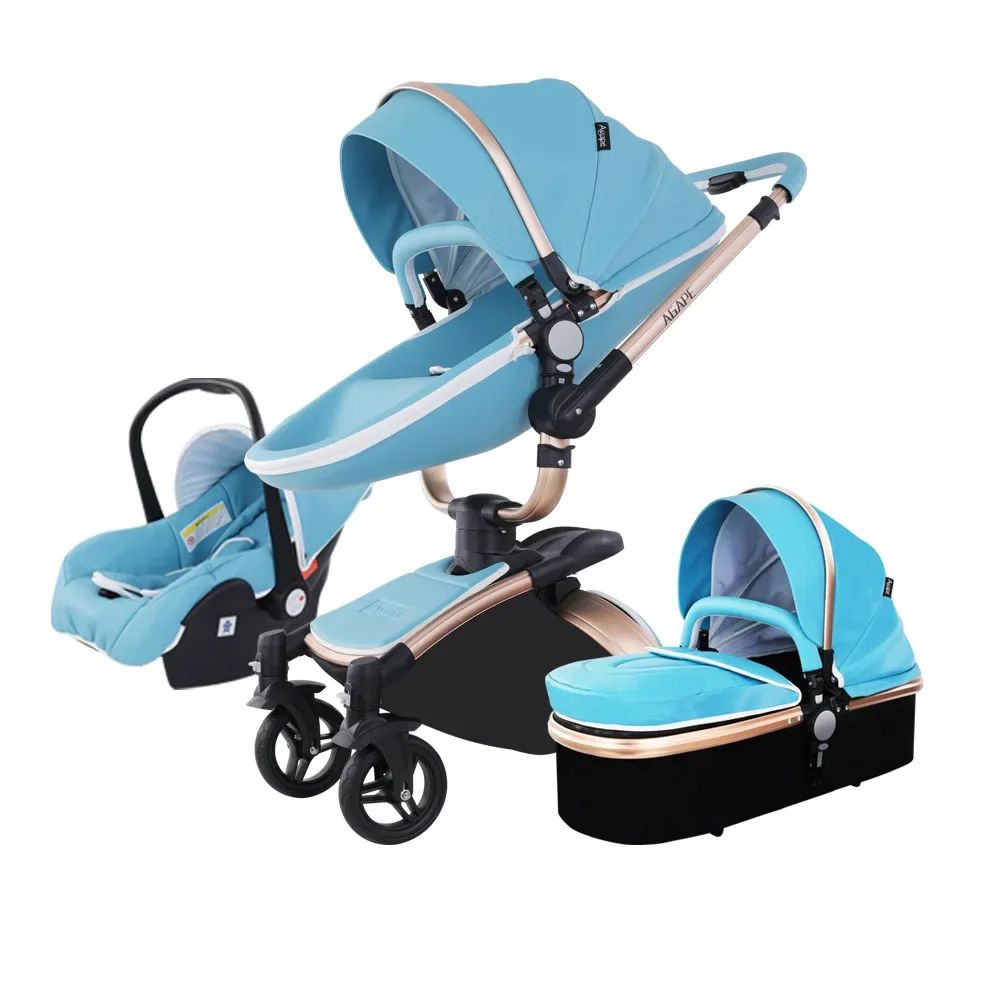 New baby stroller 3 in1, PU leather baby carriage,Newborn Two-way Foldable stroller, Baby Pram, kinderwagen,baby pushchair