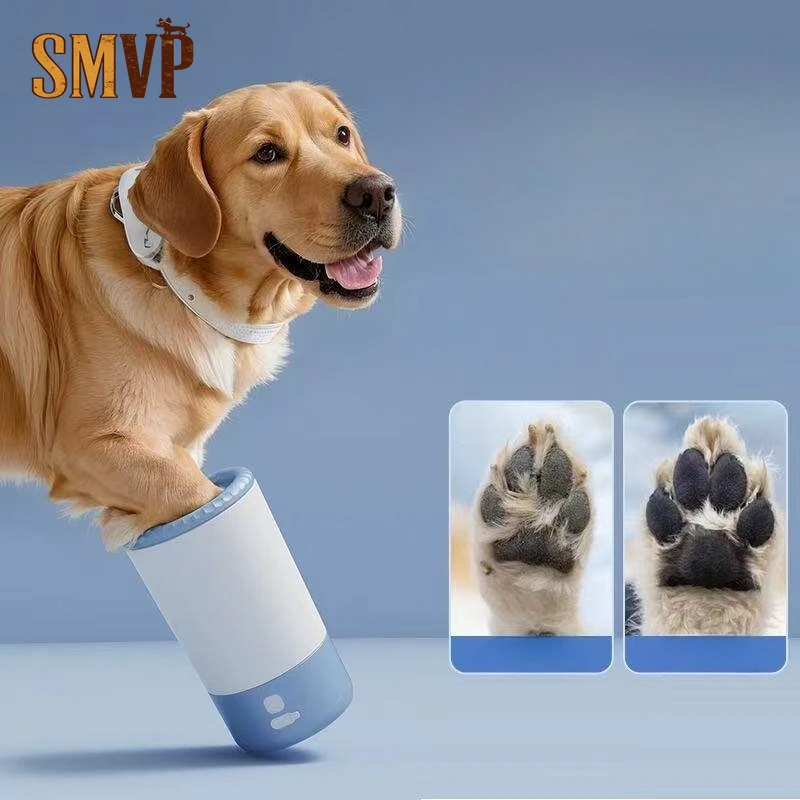 自動犬足洗浄カップ-usb充電式ペット足洗い機-電動クリーニングブラシ-犬猫用-拭き取り不要