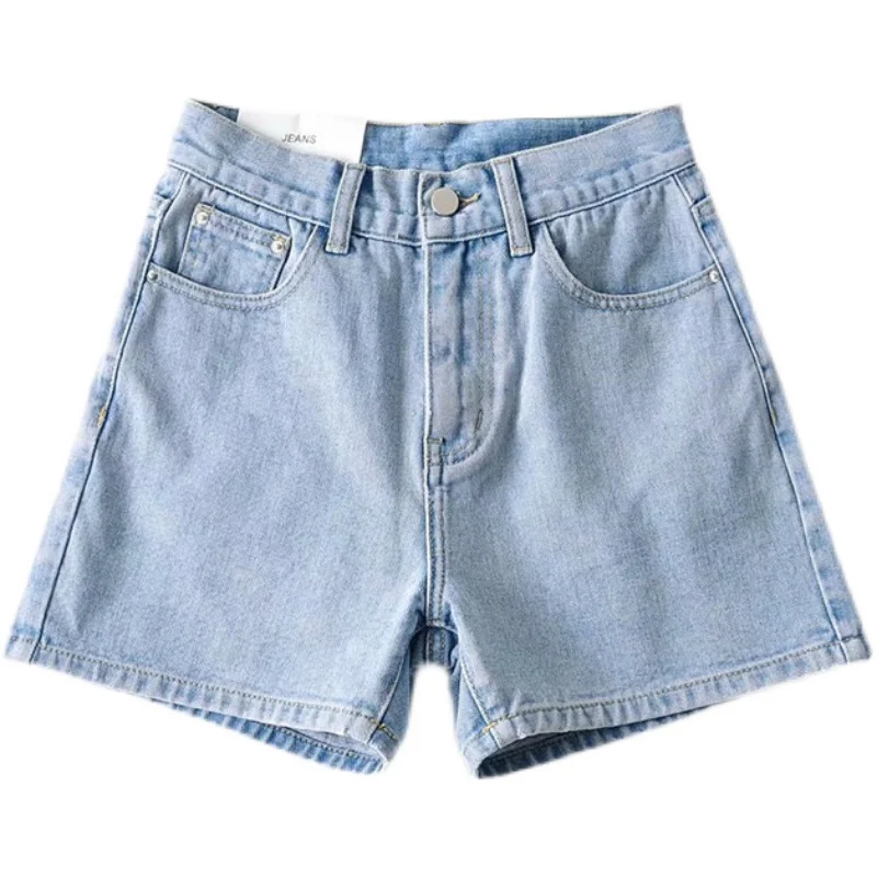 Faionable cintura alta ort jeans verão nova chegada 202 algemado perna larga denim orts em quatro cores para mulheres jovens