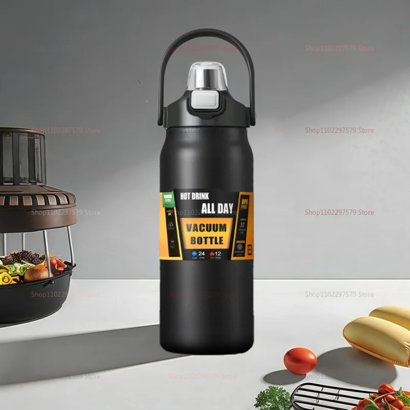 كوب سفر معزول من الفولاذ المقاوم للصدأ 1000 مللي 1500 مللي سعة كبيرة كوب سيارة للتخييم عازل للمشروبات الباردة الساخنة سيارة خارجية متينة