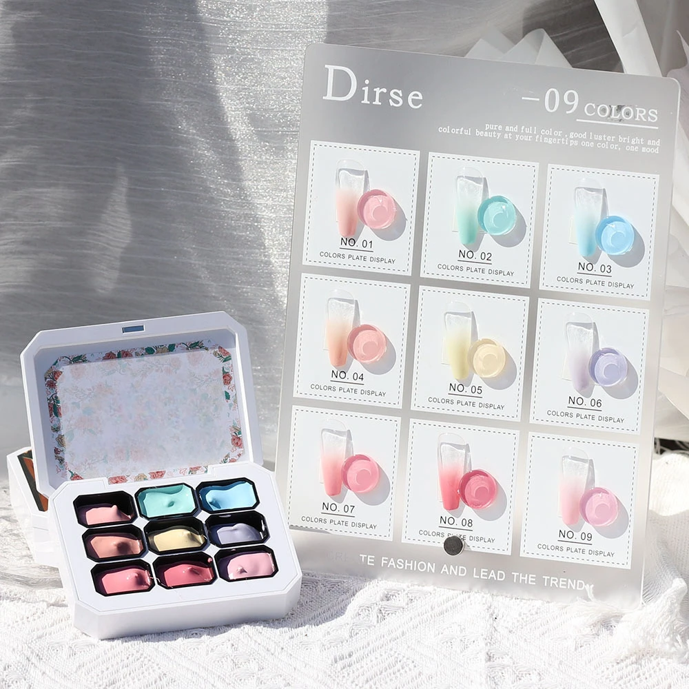 

4/9 Colors Solid Nail Polish Palette Peelable Soak Off UV/LED Polish Lacquer Salon Gel Nail Art Varnish Gel Lacquer