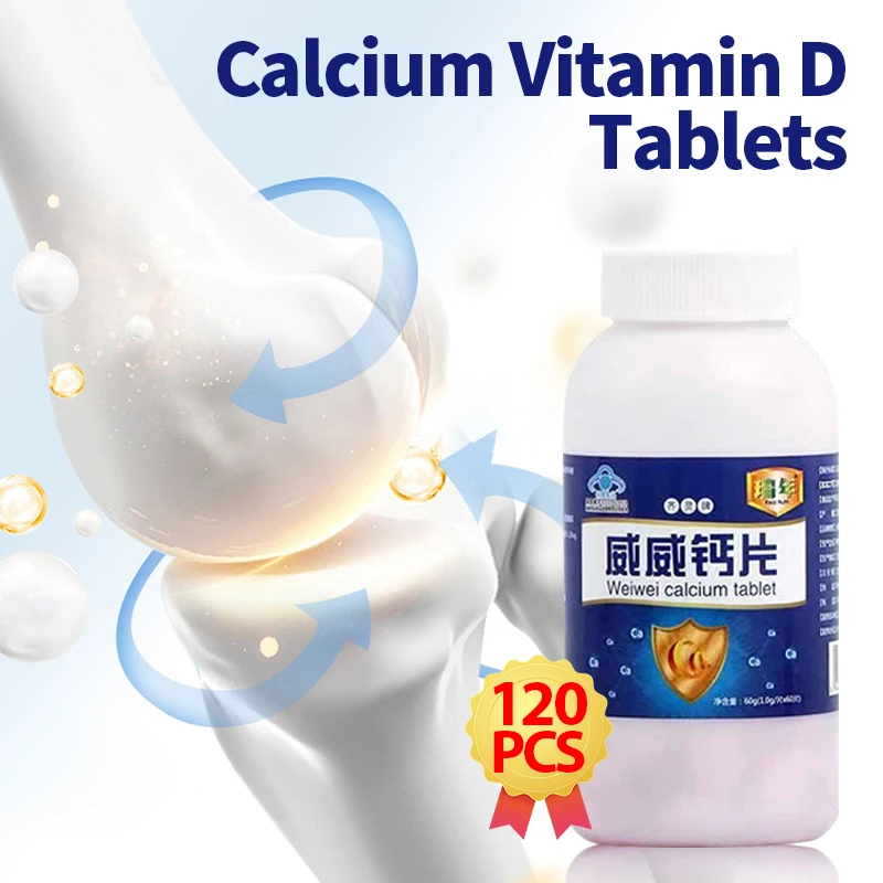 Calcium Vitamin D Tablets Health Food Joint Pain Arthritis Bone Mineral Density Supplements 60Tablets/Bottle