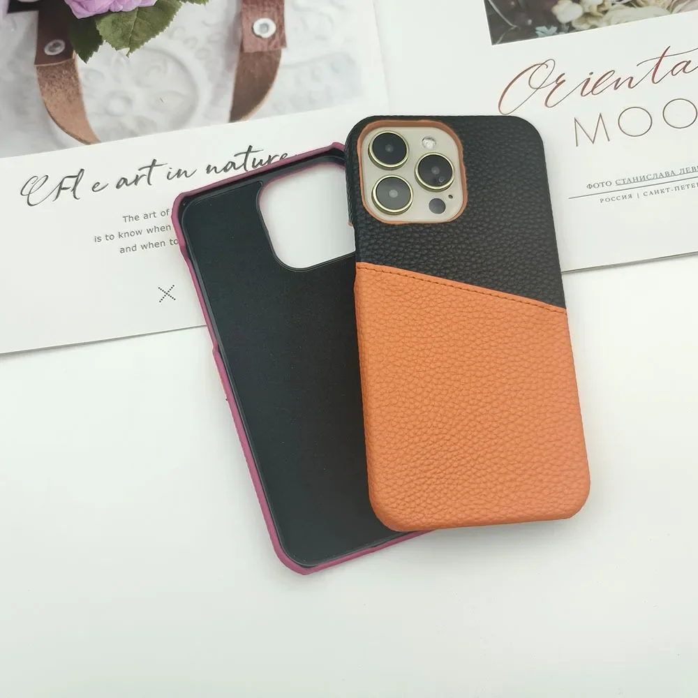 Suitable for iPhone 15 Lychee Pattern Splicing Card Case 14promax 12 12pro Zero Wallet Xs Xsmax Xr 7 8plus11 Protection Cover image 2