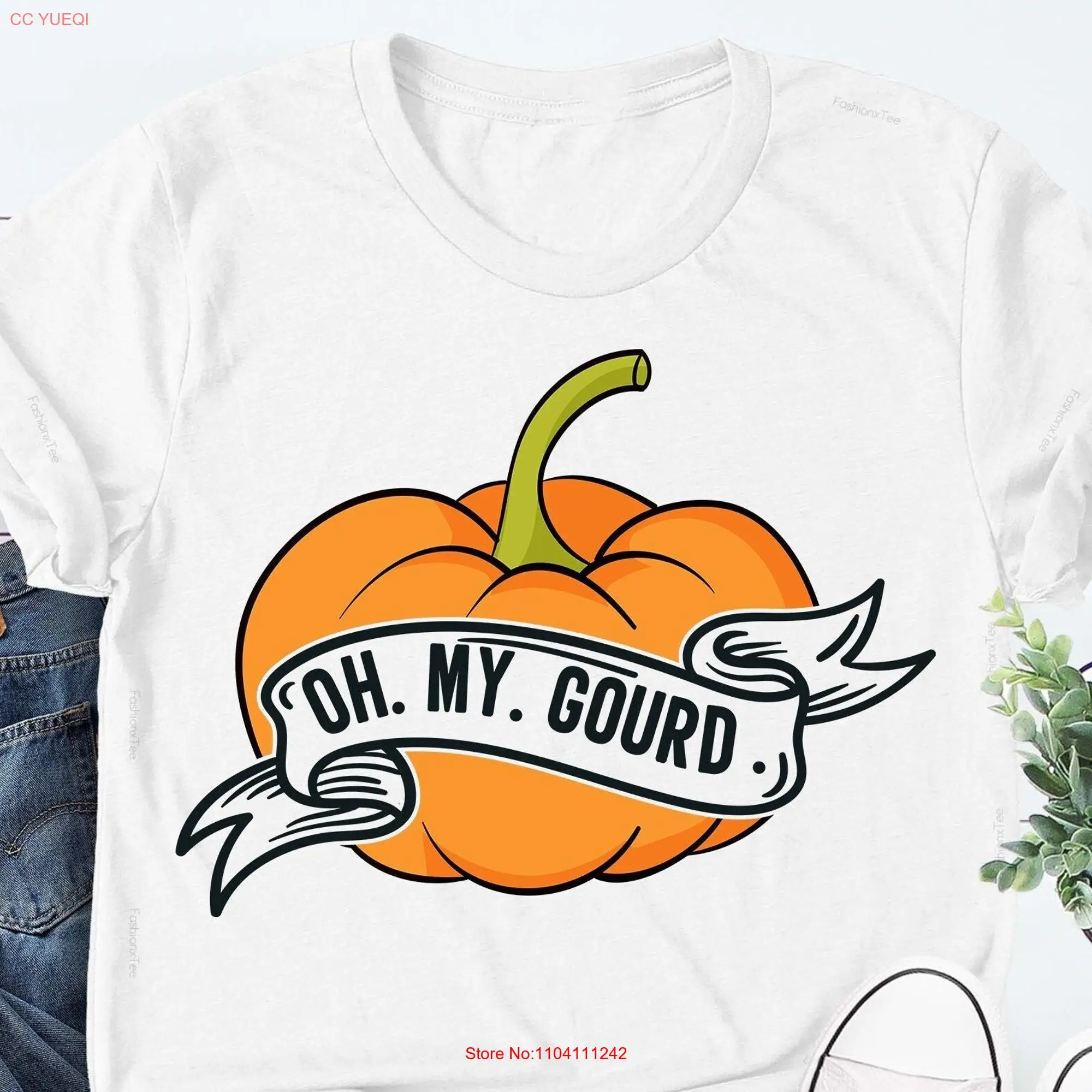 Oh My Gourd T Shirt I Love Fall Thanksgiving Cute Gourds Pumpkin long or short sleeves