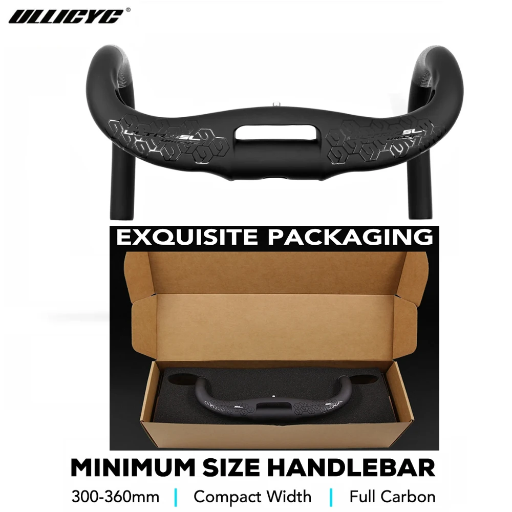 

Compact Full Carbon Road Handlebar Width 300mm-360mm Cockpit Matt Black BicycleInternal Wiring bicycle Handlebar JY155