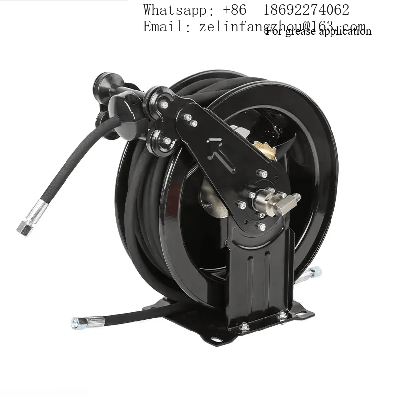 CAVITT High Pressure Grease Hose Reel 1/4 Inch 10m 15m 20m 60MPa Heavy Duty Retractable for Oil Lubrication System Pro