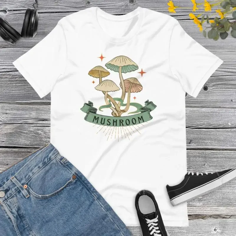 Magic Mushroom T Shirt Cottagecore Botanical Nature Lover Fungus Hunting