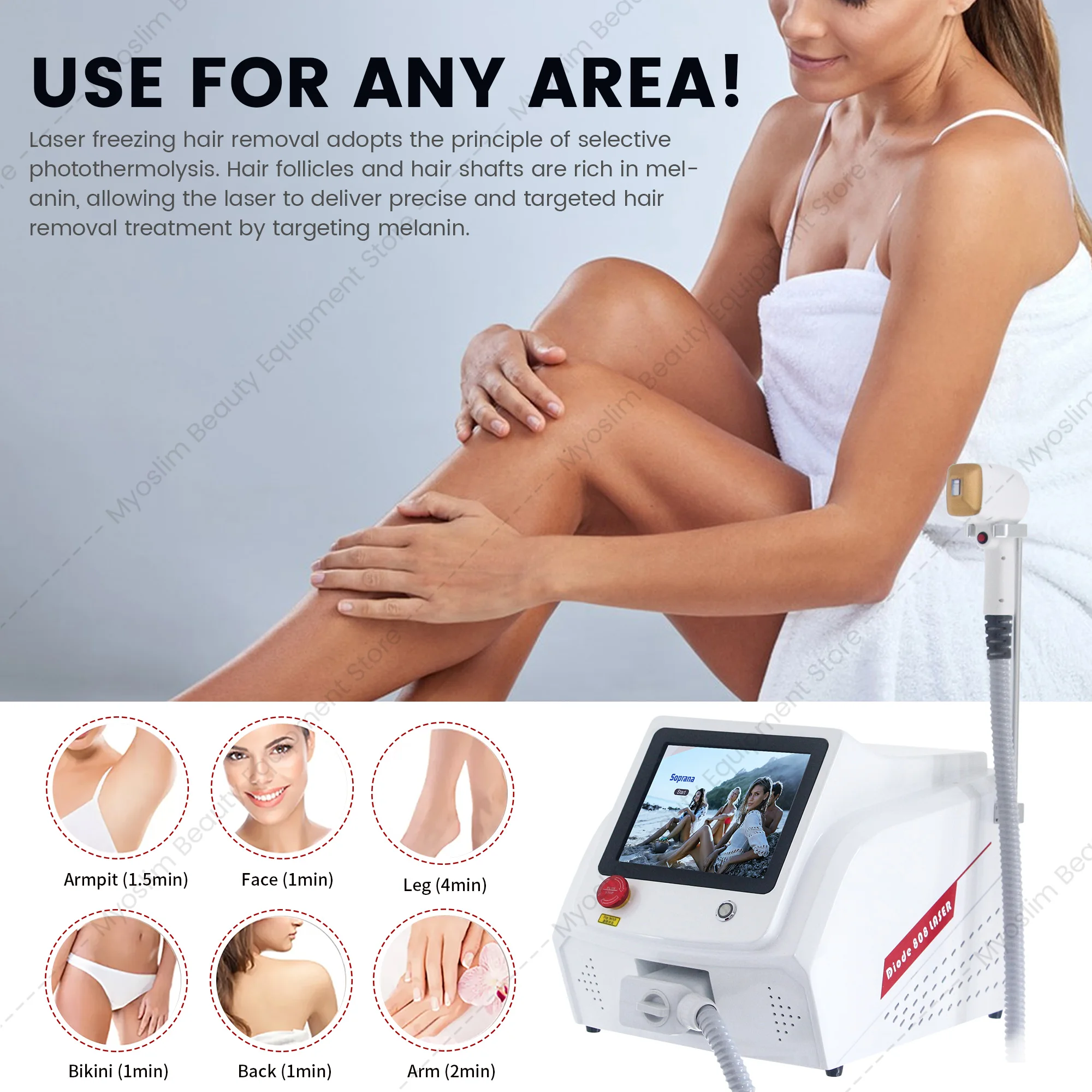 5000W Profession 808 Diodo Hair Removal Skin Rejuvenation Machine Cooling Painless Permanent Epilation Spa Equipment