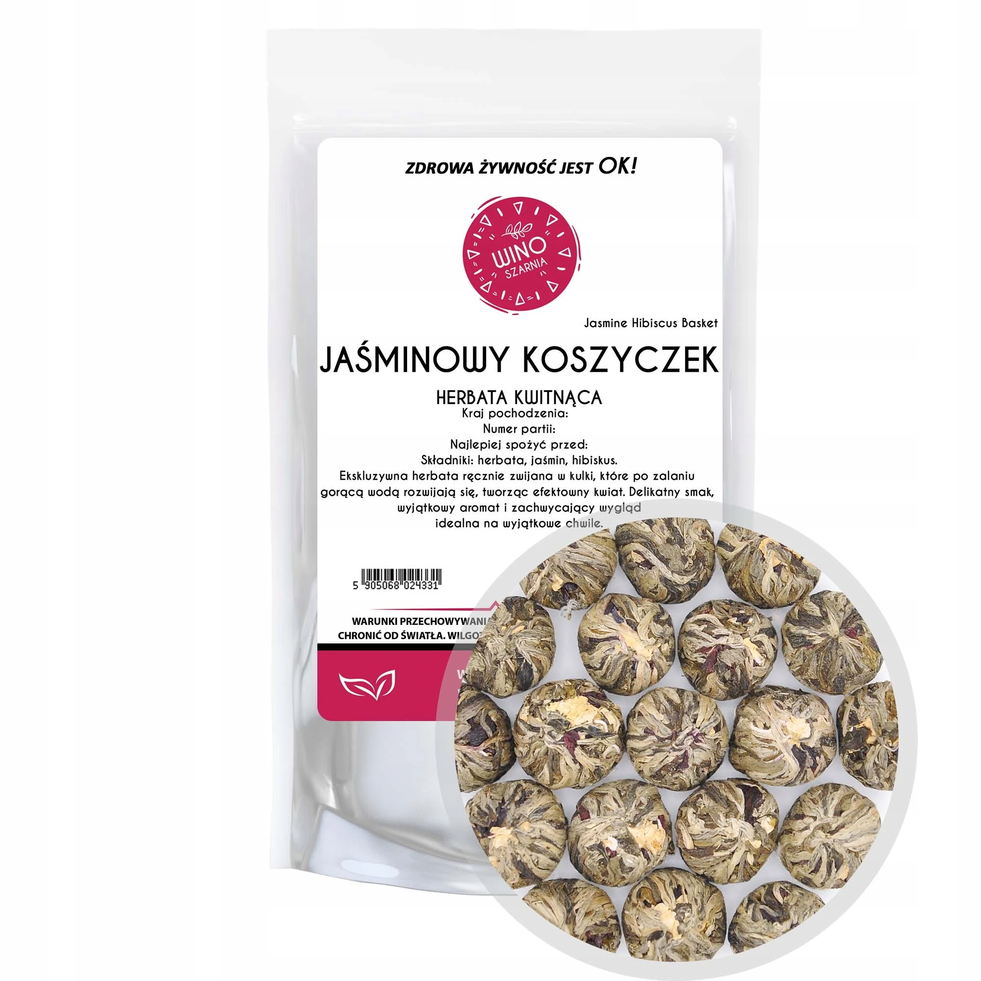 Herbata kwitnąca zielona Jaśminowy Koszyczek Hibiskusa - 1kg  12.00