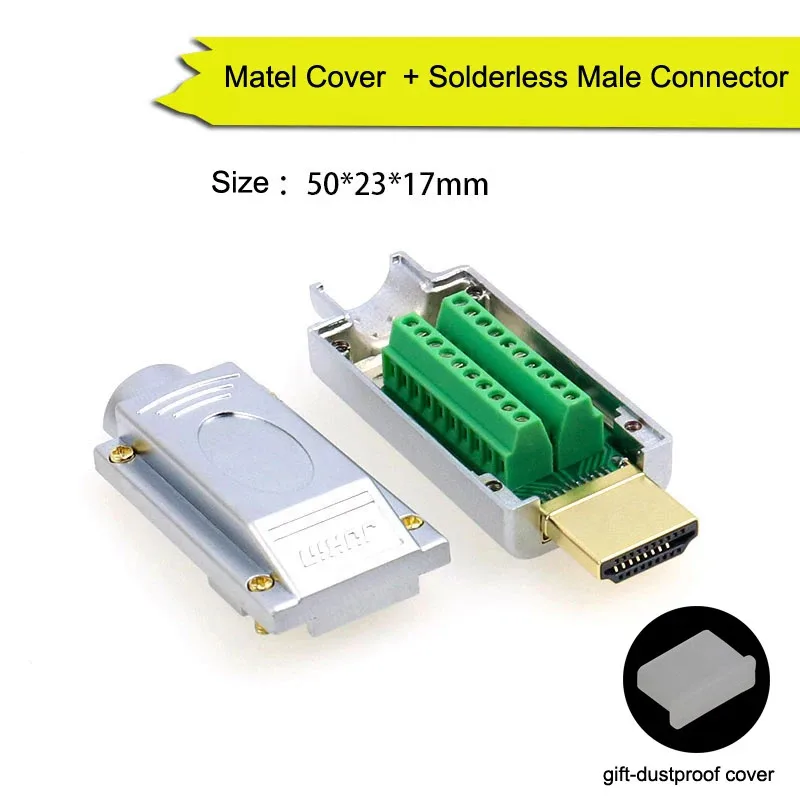 

Беспаечный разъем HDMI 2.0 — проводная вилка высокой четкости, штекер «сделай сам» для сварочной печатной платы, адаптер для ремонта линии 4K HD