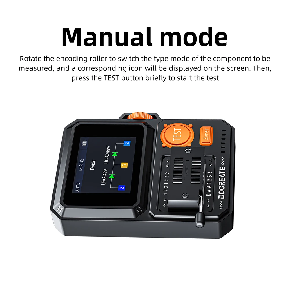 LCR-D2 Transistortester Hochpräziser Multifunktionaler Elektronischer Komponentendetektor für Kondensator-, Widerstands-, MOS- und FET-Tests – Detail 8