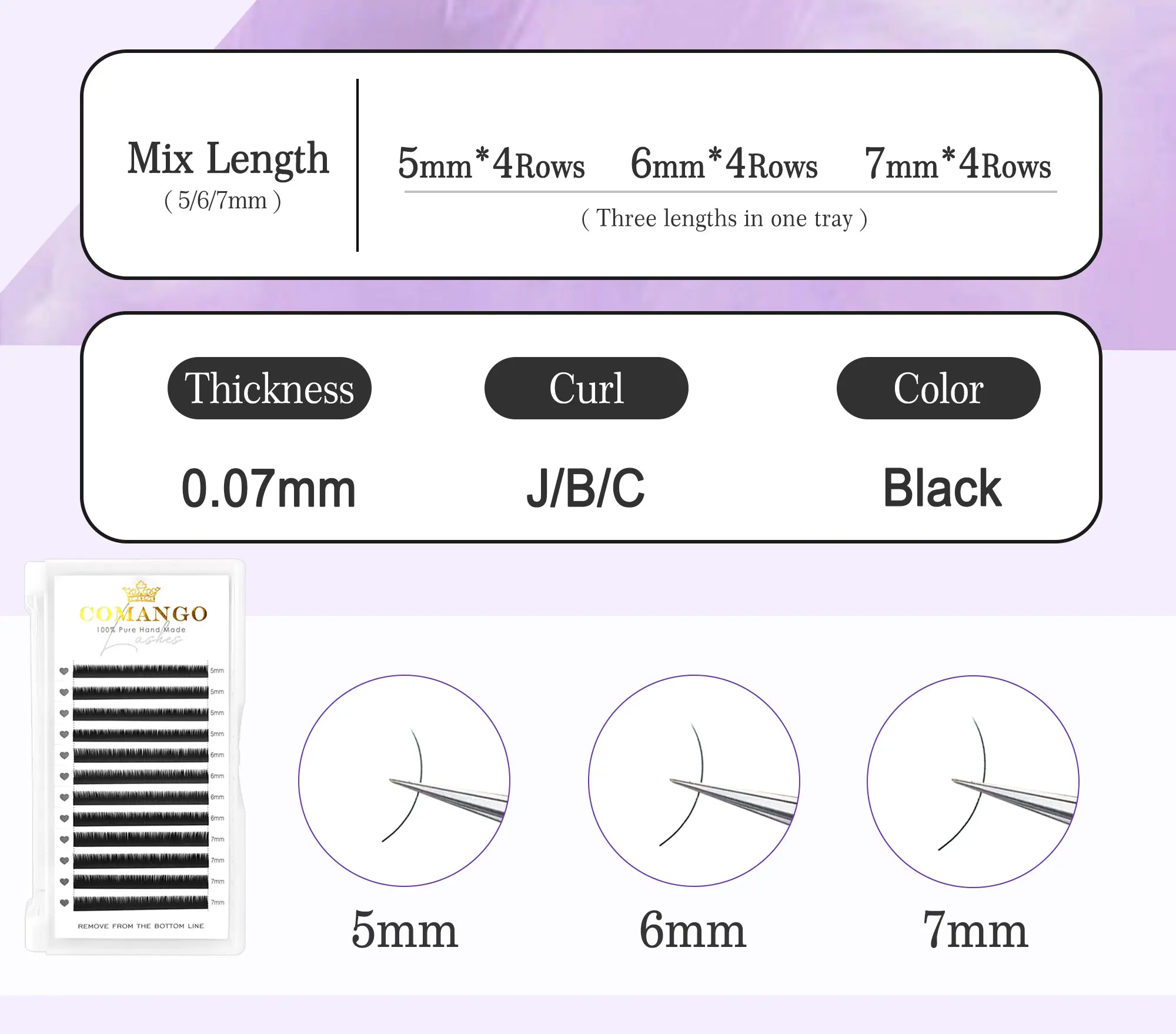 unten schwarz untere Wimpernverlängerung kurze synthetische Wimpern Nerz einzelne Wimper J/B/C curl super soft Augenkosmetik – Detail 4