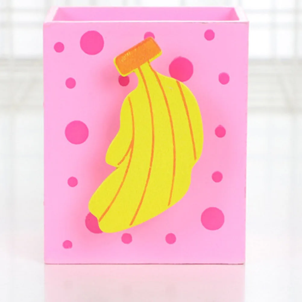 

6 Pcs Wooden Fruit Pen Holder Pencil Container Organizer Decoration Pot Household
