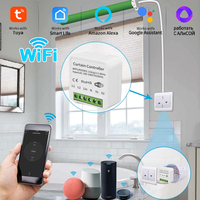Wifi Smart Curtain Switch Module Tuya Smart Life Alexa Google Roller Blinds Shades Rolling Garage Door Projector AC 100-240V
