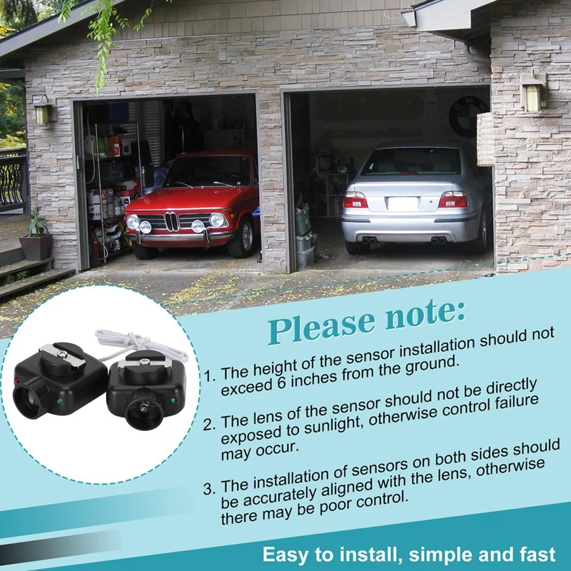 مجموعة كاملة من أجهزة استشعار فتح باب المرآب الخطي مجموعة عيون الشعاع ، لفتحة باب المرآب الخطي HAE00002 LSO50 LDO33 LDO50