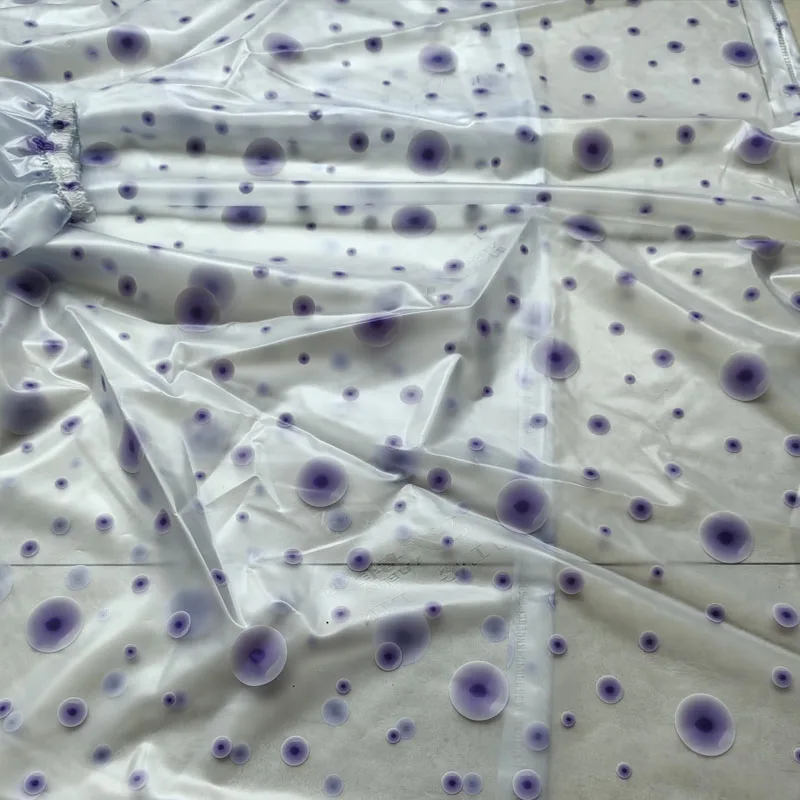 Прозрачное сексуальное платье из ПВХ с большим горошком и длинными рукавами, кружевное платье с круглым вырезом, мягкая бесшумная ABDL, водонепроницаемая свободная пластиковая длинная юбка